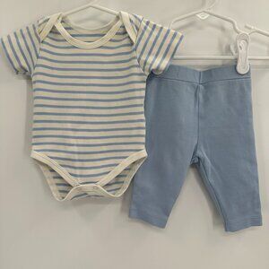 Kissy Love Pima Cotton 2-piece Set 0-3 Months Baby Boy Stripe Bodysuit + Pants
